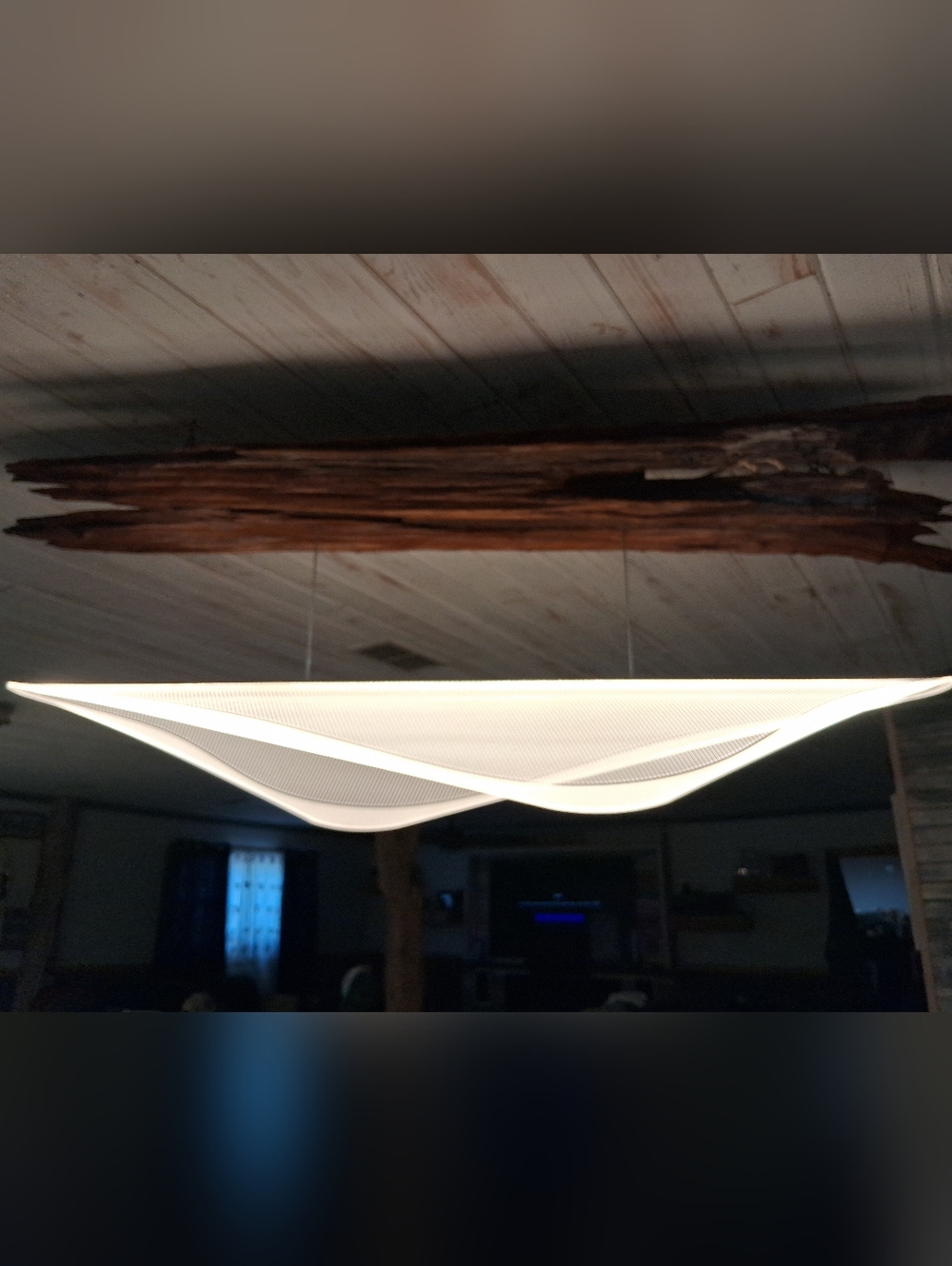Rustic Wood Rope LED Pendant Light - Brown